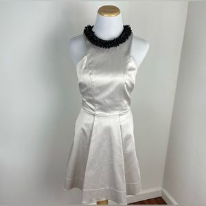 Robert Rodriguez Beaded Neck Champagne Cocktail Dress